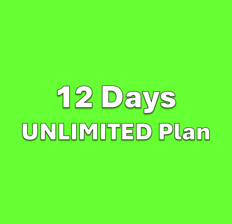 Physical SIM　Unlimited Plan　12 days