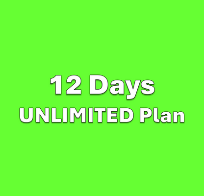 Physical SIM　Unlimited Plan　12 days