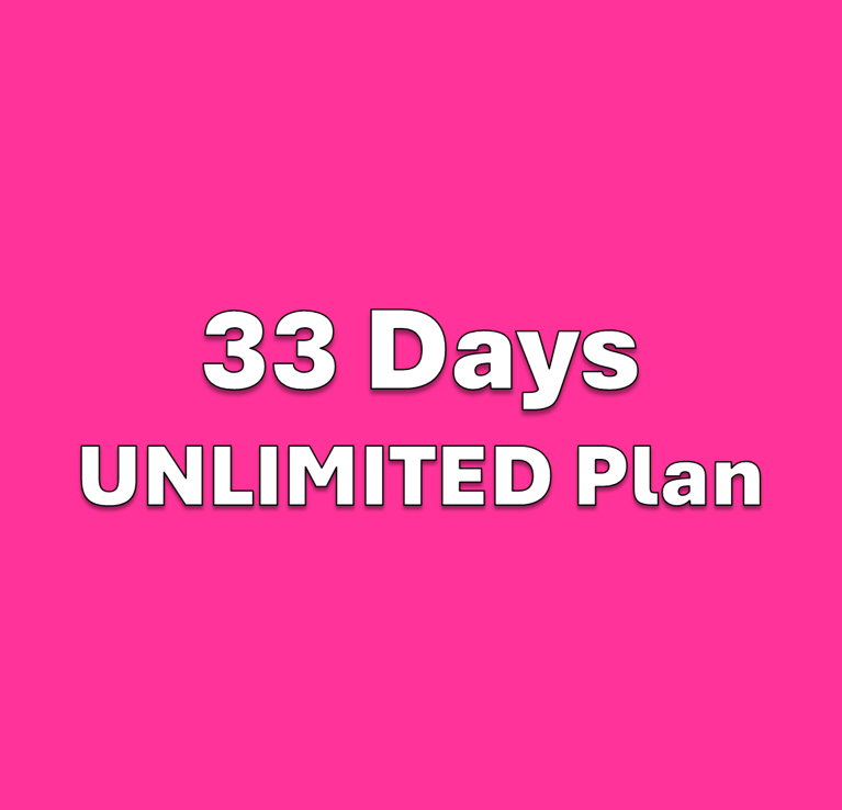 Physical SIM　Unlimited Plan　33 days