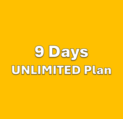 Physical SIM　Unlimited Plan　9 days