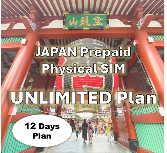 Physical SIM　Unlimited Plan　12 days