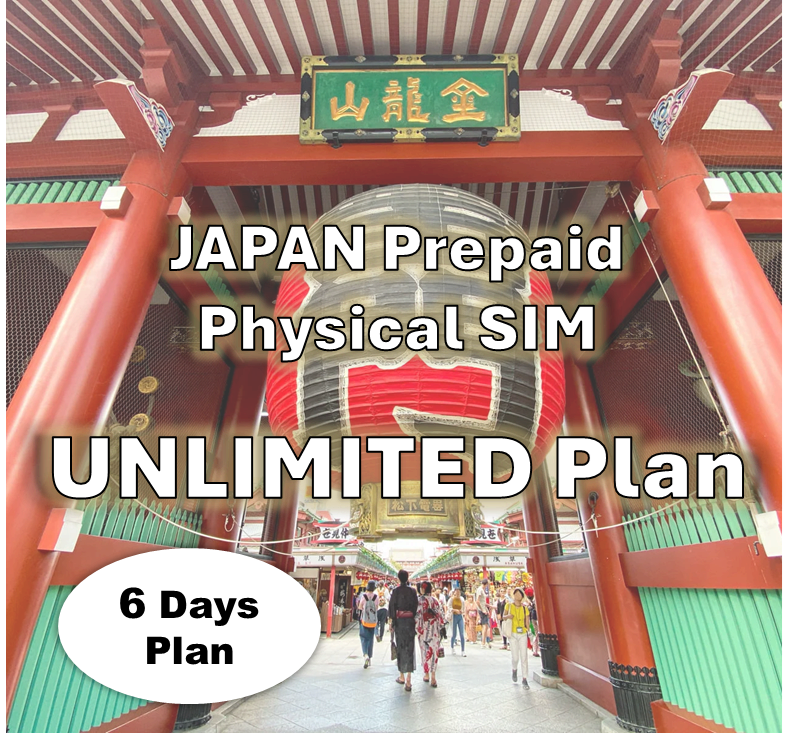 Physical SIM　Unlimited Plan　6 days