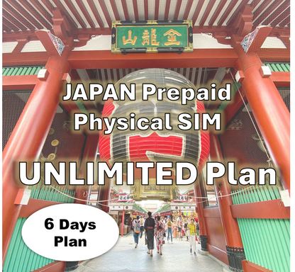 Physical SIM　Unlimited Plan　6 days